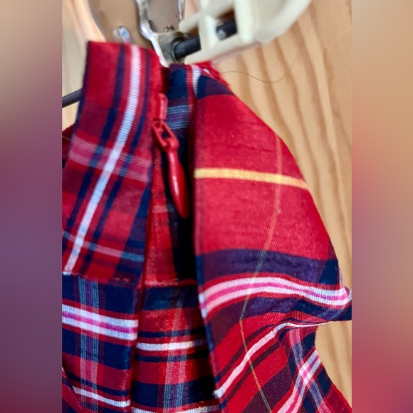 Crown & Ivy Red Plaid Holiday Party Lined New SZ 16 Mini Skirt Side Zip Pockets - Picture 10 of 17